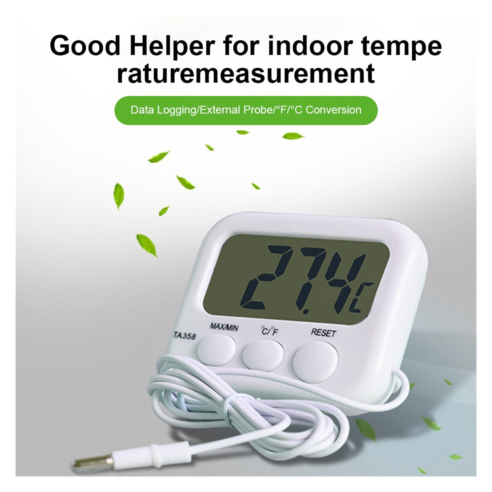 Electronic Digital Display with Probe Thermometer Wire Sensor Temperature Humidity Meter ,Fast Response
