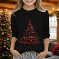 thumbnail image 2 of DxhmoneyHX Christmas Shirts for Girls Holiday Fashion Red Wine Glass Graphic Tees Fall&nbsp;Winter&nbsp;Lightweight Round Neck 3/4 Sleeve Tops Size 130, 2 of 5