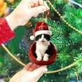 thumbnail image 5 of Personalized Christmas Cat Ornaments, 2D Flat Shatterproof Cat Christmas Hangings Decoration, Cute Christmas Tree Cats Hanging Decorations for Indoor Home/Party/Mantel/Car (A), 5 of 7
