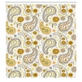 thumbnail image 3 of Ambesonne Paisley Shower Curtain, Folkloric Floral Drop Forms, 69"Wx75"L, Orange Yellow White, 3 of 5