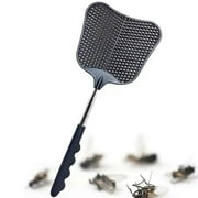 Retractable Fly Swatter with Plant-Shaped Design, Steel Non-Slip Handle and Compact Portable Size for Home Insect Control