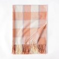 thumbnail image 2 of Prolriy Scarf for Women Autumn and Winter Colorful Plaid Shawl Thickening Warm Fringe Scarf Womens Scarf Pink, 2 of 8