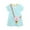 Blue, variant on Emy Dola Little Girl's Summer Dresses Cotton Short Sleeve A-Line Striped Jersey Dress With Cute 3D Cat Pocket Toddler Midi Casual Sundress