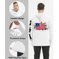 thumbnail image 5 of WELIGU Men's UPF 50+ Sun Protection Hoodie Shirt Long Sleeve SPF Fishing Outdoor UV Hiking Lightweight Shirts Guoqi-White-L, 5 of 6