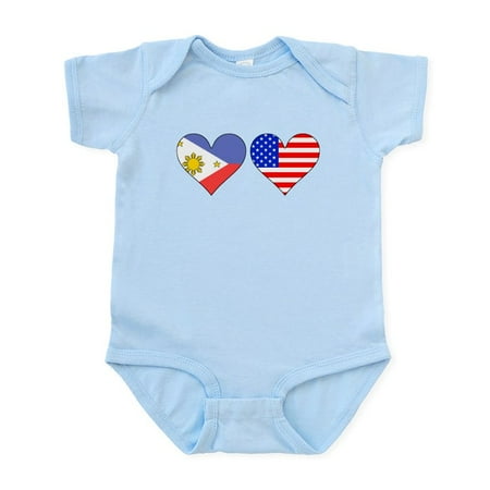 

CafePress - Filipino American Hearts Body Suit - Baby Light Bodysuit Size Newborn - 24 Months