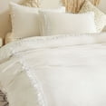 thumbnail image 4 of Move Over White Tassel Bedding Set Hollow Square Tassel Duvet Cover Set Pattern Washed Microfiber Queen No Filling, 4 of 8