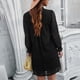 thumbnail image 4 of Moda mujer casual o-cuello sólido vestido pétalo manga larga mini vestido Fridja  NMB1876, 4 of 7