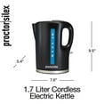 Proctor Silex 1.7 Liter Cordless Electric Kettle, Black, Model 41002