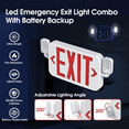thumbnail image 4 of SASELUX LED Emergency Exit Sign Light Red Letters Adjustable Heads Backup Battery Plastic UL 924, 4 of 8