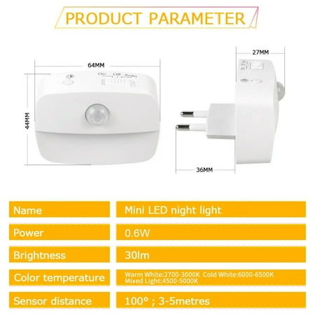 

QUHNG Convenient stylish and energy-efficient modern wall lamp with 220V power - Smart motion sensor night light for EU plug ideal for bedroom kitchen hallway aisle WC and stairwa