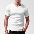 thumbnail image 2 of Mens Shirts Casual Qiggri Men Casual Fashion Short Sleeve Solid Pullover V-Neck Sports Tank Muscle Shirts For Men, 2 of 6