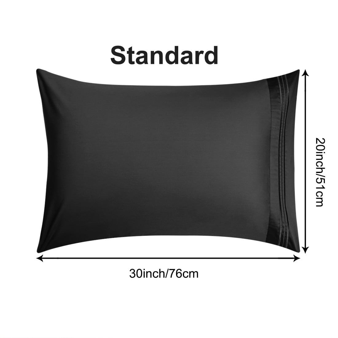 Luxury Pillowcase Set Of 4 - Super Soft Hotel Quality - Black Standard
