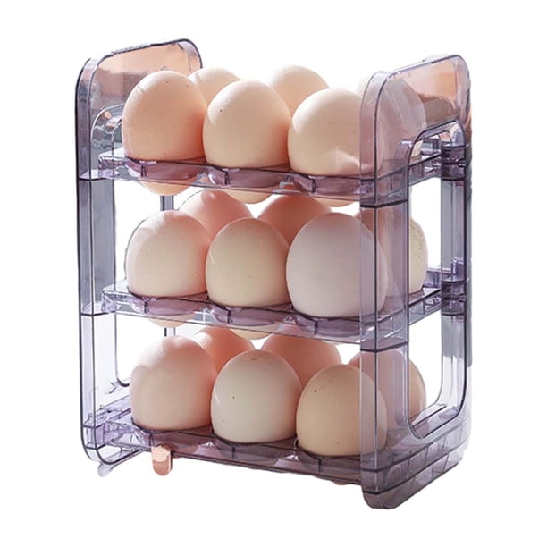 Porta huevos abatible para refrigerador Dispensador de huevos para puerta lateral Organizador de huevos abatible para violeta