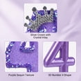 thumbnail image 3 of Birthday Number Candle, Glitter Purple Crown, 1 Piece, for Birthday Party Cake Decoration, 3 of 6