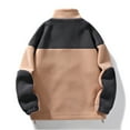 thumbnail image 4 of VBARHMQRT Flannel Jacket Male Patchwork Jacket Outerwear Teddy with Stand up Collar Winter Jacket Sweat Jacket with Zip L, 4 of 4