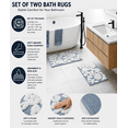 thumbnail image 2 of Mainstays 2 Piece Floral Bath Rug Set, Blue, 17" x 24" & 20" x 30", 2 of 7