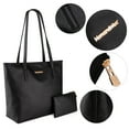 thumbnail image 7 of Montana West Tote Bags Vegan Leather Purses and Handbags for Women Top Handle Ladies Shoulder Bags, Black, 7 of 7