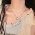 thumbnail image 1 of Collar De Plata Y2K Circón De Ópalo De Perlas Para Las Mujeres De Corazón Cruz Mariposa Colgante Gargantilla Accesorios De Joyería, 1 of 4