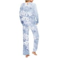 thumbnail image 4 of Yuwull Women Pajama Sets Crew Neck Long Sleeve Tops and Pants Set Soft Comfy 2 Piece Loungeswear Pjs, 4 of 6