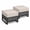 Grey Wicker + Beige Cushion-2PCS-Ottomans, variant on Grey Wicker + Blue Cushion 2PCS-Ottomans All-Weather PE Wicker Patio Footstools