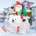 thumbnail image 5 of GOOSH Christmas Inflatables 6.6 FT Inflatable Santa Clause Riding Shaking Head Polar Bear, Cute Inflatable Santa Claus Carrying Gifts with LED Lights, Outdoor Christmas Decorations for Xmas Holiday, 5 of 7