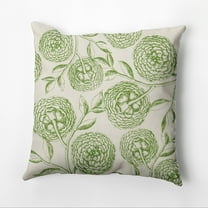 Simply Daisy 16" x 16" Antique Flowers Floral Print Pillow, Green