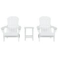 thumbnail image 2 of Polytrends  Laguna Hdpe All Weather Outdoor Patio Foldable Adirondack Chairs With Side Table (3-Piece Set) White, 2 of 5