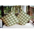 thumbnail image 3 of 18" x 18" Simply Daisy Gingham Plaid Polyester Indoor/Outdoor Pillow, Scallion Qty 1, 3 of 6