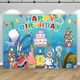 thumbnail image 4 of Panel de fondo para fiesta de Bob Esponja, fotografía, decoración de cumpleaños para niños y niños, fondo para fiesta, pancarta con foto de Patricio Estrella, regalo de decoración, 4 of 5