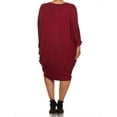 thumbnail image 4 of MOA COLLECTION Women's Plus Size Solid Loose Fit 3/4 Dolman Sleeve Casual Midi Dress, 4 of 5