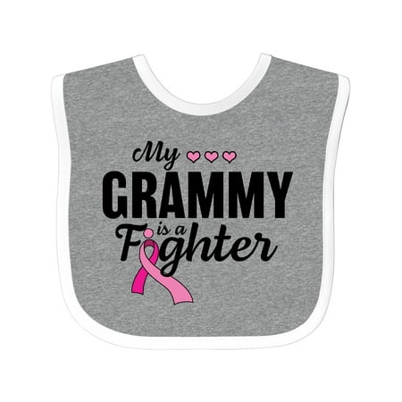

Inktastic Breast Cancer Awareness My Grammy is a Fighter Gift Baby Boy or Baby Girl Bib