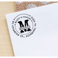 thumbnail image 3 of Printtoo Personalized Self Inking Return Address Stamper Custom Round Initial Monogram Rubber Stamp-Blue, 3 of 4