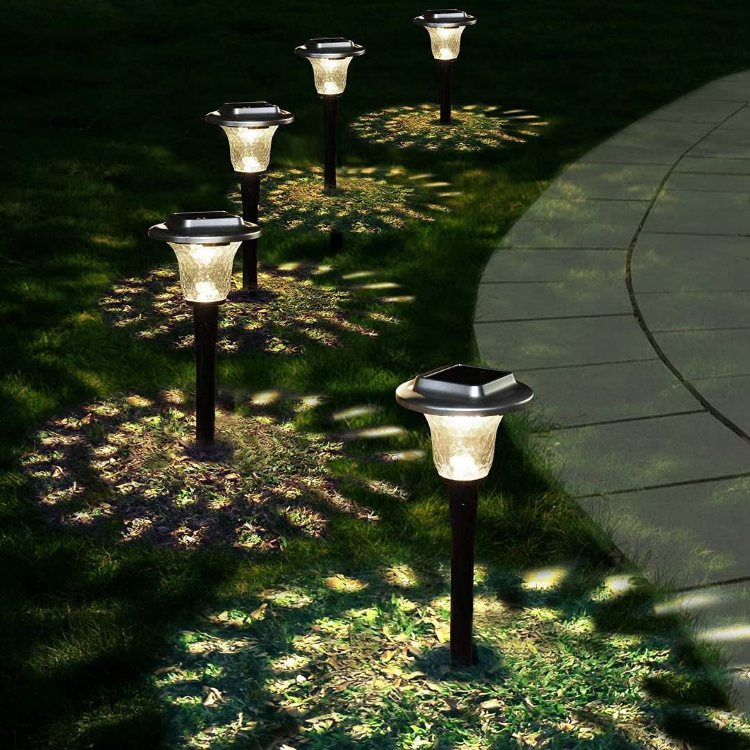 8 Pack Solar Pathway Lights Outdoor Garden Waterproof Led Path Lawn Yard（White）