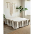 thumbnail image 2 of Brown Grey Bed Skirt King Size 18 Inch Drop, Abstract Neutral Textured Modern Minimalist Wrap Around Dust Ruffle Bedskirts, Wrinkle & Fade Resistant Easy Fit Bedskirt with Adjustable Elastic, 2 of 8