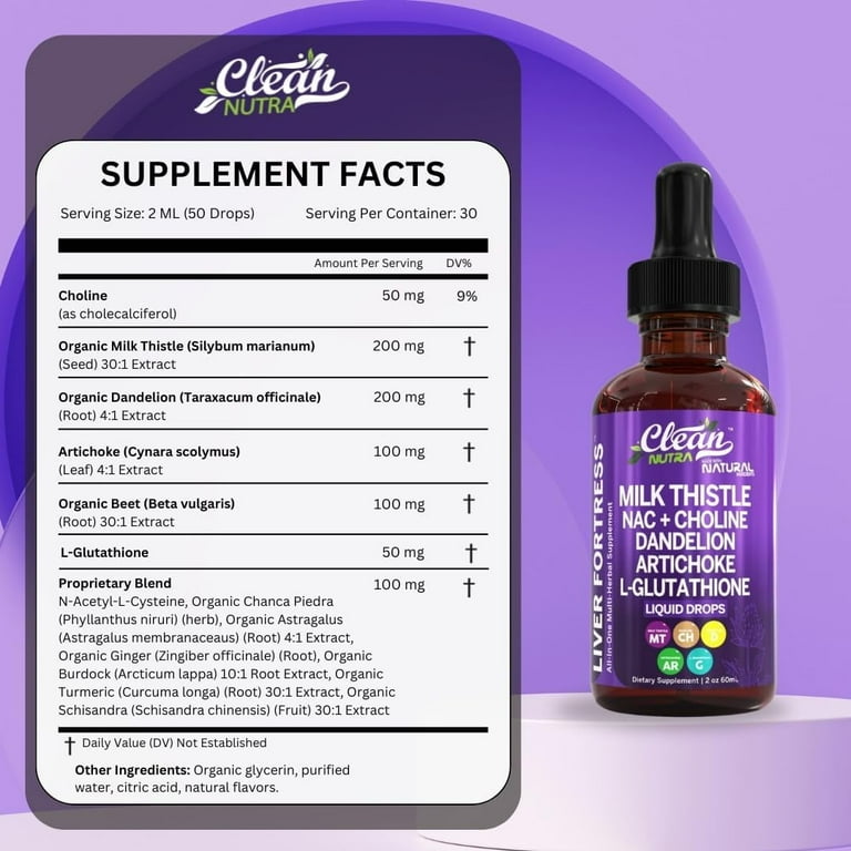Clean Nutraceuticals Milk Thistle NAC Liver Cleanse, Detox