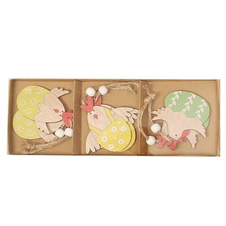 

Veki Children Decoration Accessories Easter Pendant Set Home Wooden Decorations Easter Festival Home Decor Bling Decorations for Bathroom