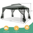 thumbnail image 5 of HOTEEL 10x13 Gazebos for Patios, Outdoor Canopy Gazebo Backyard Gazebo Patio with Mosquito Netting and Double Roof for Party, Wedding, BBQ and Event, Gray, 5 of 10
