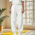 thumbnail image 2 of DJDLJWCJ Boys Fleece Lined Cargo Pants Elastic Waist Casual Fall Winter Warm Jogger Trousers White Size 5T, 2 of 5
