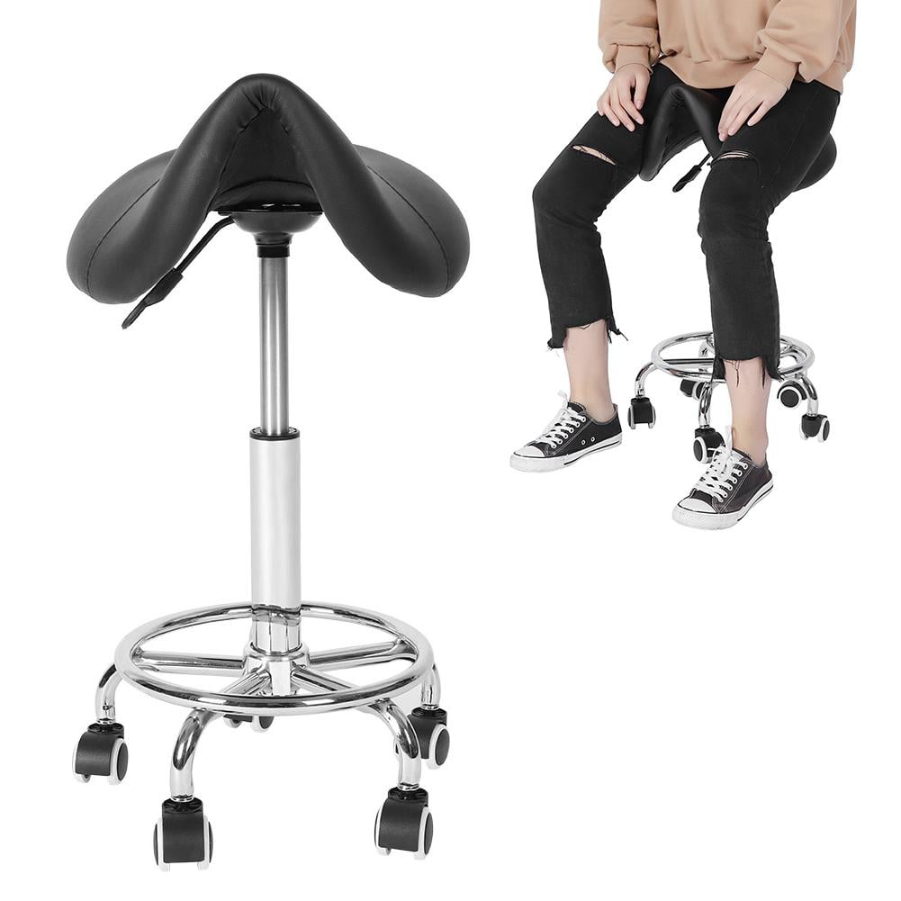 FAGINEY Adjustable Salon Stool Hydraulic Saddle Rolling Chair Lift