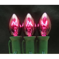 7 Watt C7 Transparent Outdoor Patio Party Christmas Novelty Replacement Bulbs, 25 Pack (Purple)