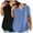 Blue, variant on AherBiu 2PCS Plus Size Womens T Shirts V Neck Loose Fitting Shorts Sleeve Tops Summer Oversized Tshirt Blouses