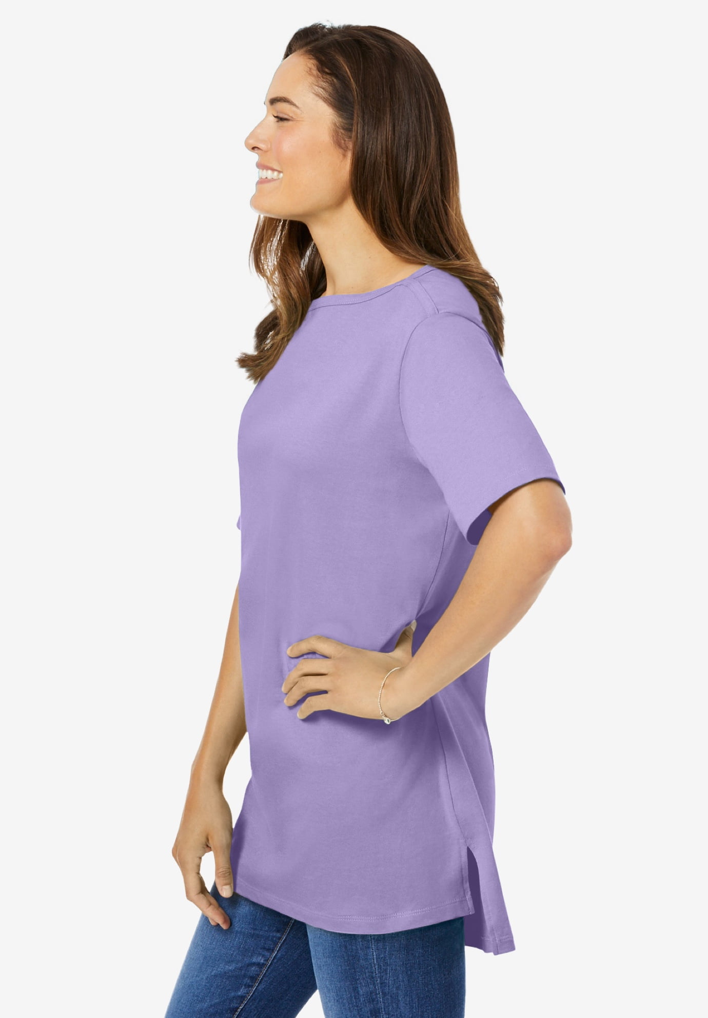 Plus Size Perfect Short-Sleeve Boatneck Tunic - image 3