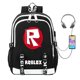 thumbnail image 1 of Roblox-mochila con carga Usb para niños, bolsa de viaje para exteriores, bolsa para ordenador, mochila juvenil con cremallera en los hombros, regalo de cumpleaños, 1 of 3