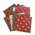 thumbnail image 2 of 10 piezas de tela de tema navideño flor pájaros campanas impresas Zulema coser tela de algodón, 2 of 8