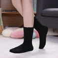 thumbnail image 3 of 5 Pairs Womens Fuzzy Slipper Socks, Ultra Soft Microfiber Crew Socks for Winter, Non-Slip Cozy House Socks with Fluffy Lining, 3 of 6