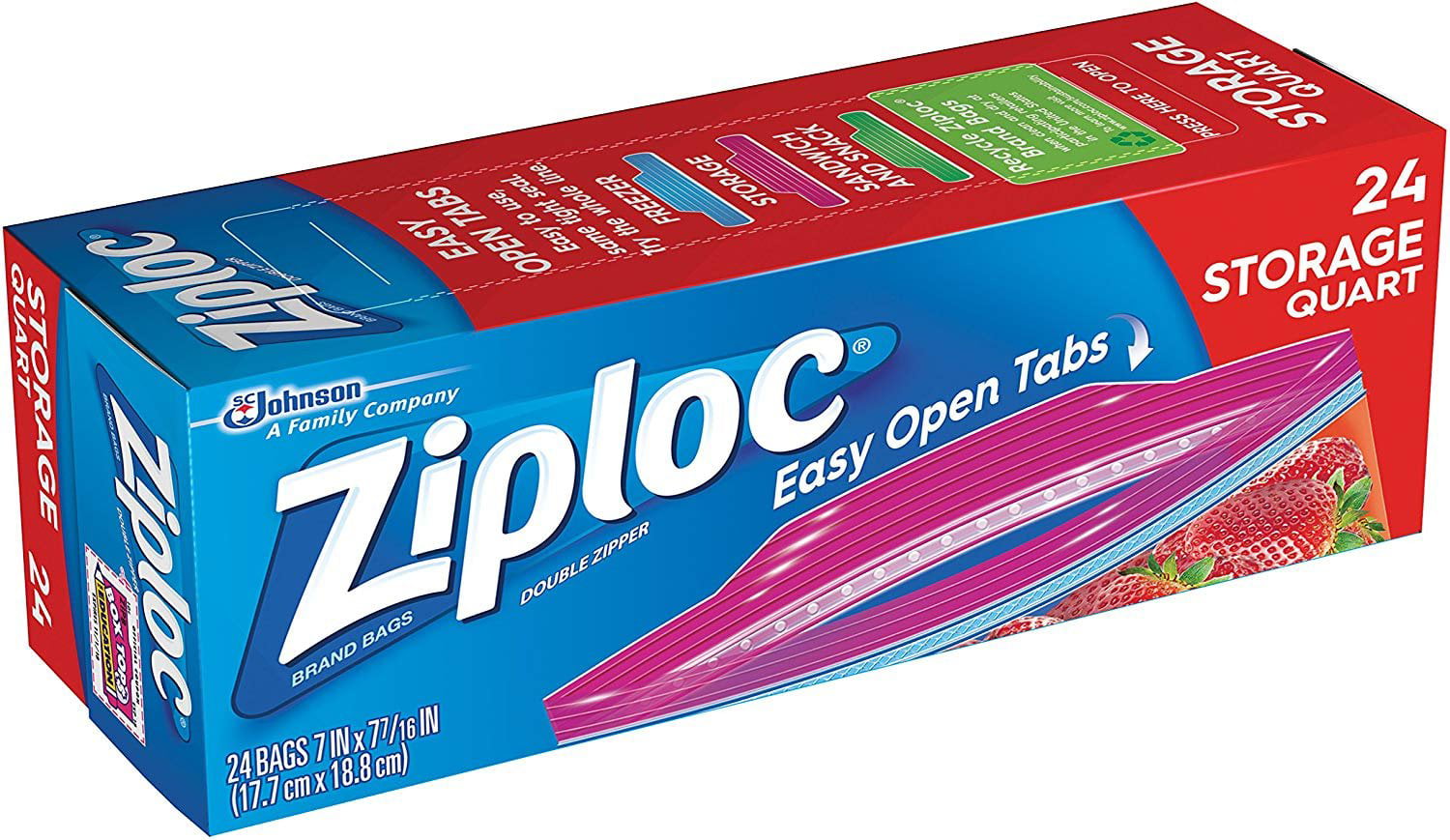 Ziploc 1 Qt. Double Zipper Food Storage Bag (24-Count) - Dazey's Supply
