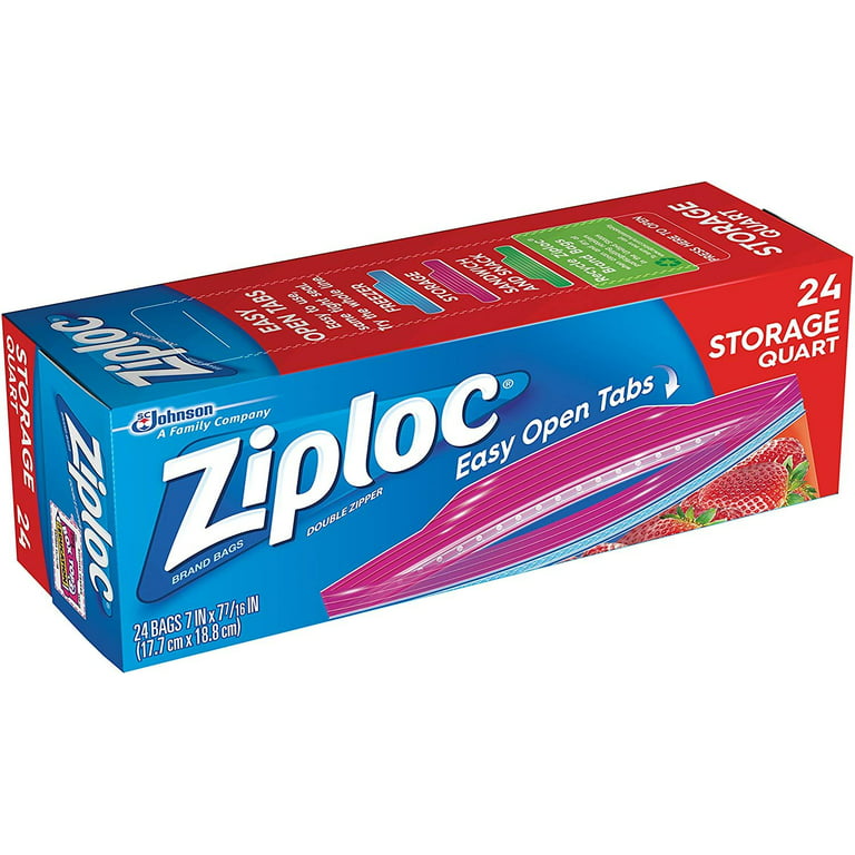 Ziploc 1 Qt. Double Zipper Food Storage Bag (24-Count) - Power Townsend  Company