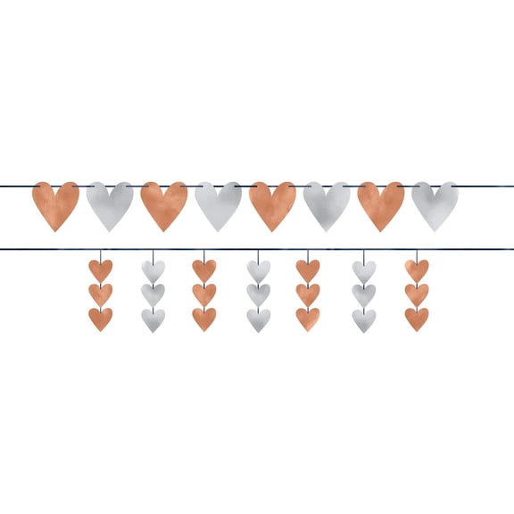 Wedding Foil Hearts Multipack Banners, Rose Gold, 2 Ct.