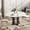 Marble, variant on WARAYZ 43.3"–59" Expandable Round Dining Table with 2-Tier Adjustable Shelves, Metal Frame Pedestal Dining Table with Storage, Seats 4–8, Gray