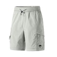 thumbnail image 7 of Women's Hiking Cargo Shorts Lightweight Bermuda Shorts with Multi Pockets for Travel Athletic Golf Casual Light Gray L, 7 of 7